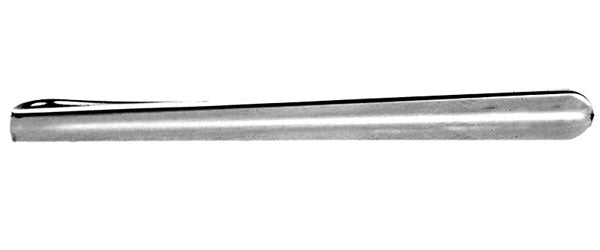 Plain Brushed Curved Rhodium Crocodile Clip Tie Bar