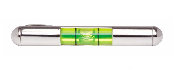 Spirit Level Green Tie Slide - Rhodium Plated