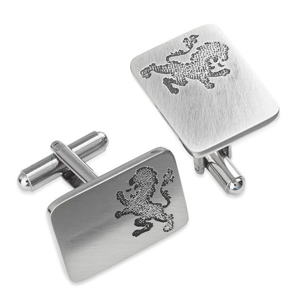 Lion Rampant Silhouette Pewter Cufflinks