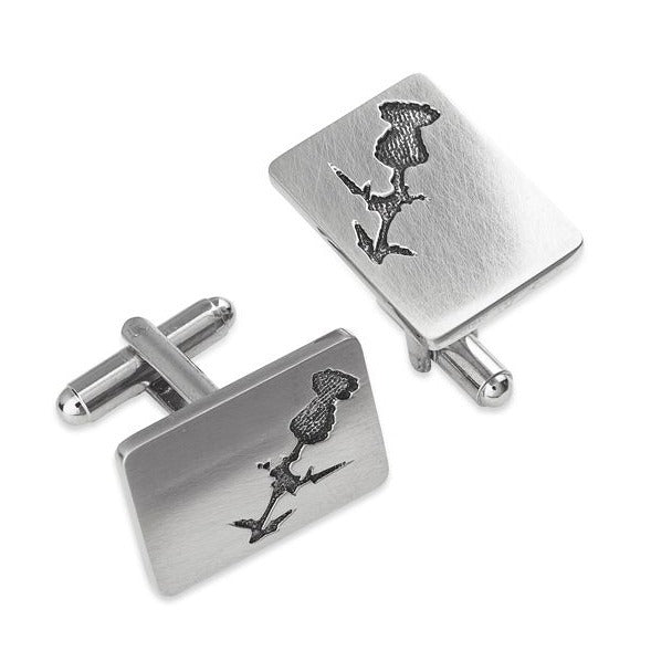 Thistle Silhouette Pewter Cufflinks